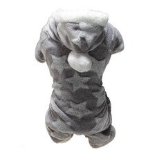 Dog Flannel Warm and Cold Clothes Cute Hooded Pet Transformation Costume, Size: M(Grey)