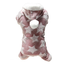 Dog Flannel Warm and Cold Clothes Cute Hooded Pet Transformation Costume, Size: S(Pink)