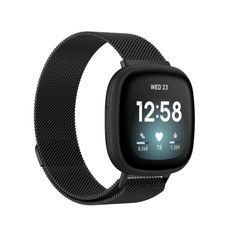 For Fitbit Versa 4 / 3 Milanese Magnetic Metal Weave Watchband, Small Size(Black) For Fitbit Versa 4 / 3 Milanese Magnetic Metal Weave Watchband, Small Size(Black)