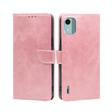 For Nokia C12 Calf Texture Buckle Flip Leather Phone Case(Rose Gold)
