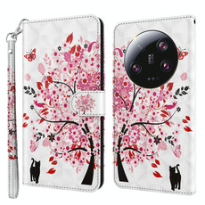 For Xiaomi 13 Ultra 3D Painting Pattern Flip Leather Phone Case(Cat Under The Tree)