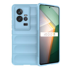 For vivo iQOO 11 5G Magic Shield TPU + Flannel Phone Case(Light Blue)