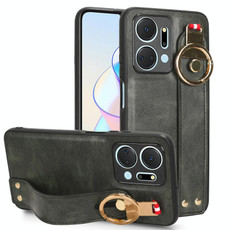For Honor X7A Wristband Leather Back Phone Case(Green)