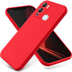 For Infinix Hot 12i Pure Color Liquid Silicone Shockproof Phone Case(Red) For Infinix Hot 12i Pure Color Liquid Silicone Shockproof Phone Case(Red)