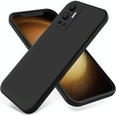 For Infinix Hot 12 Pure Color Liquid Silicone Shockproof Phone Case(Black) For Infinix Hot 12 Pure Color Liquid Silicone Shockproof Phone Case(Black)
