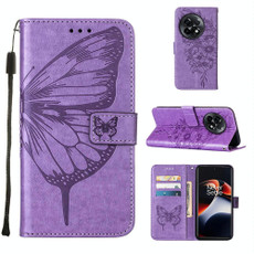 For OnePlus Ace 2 5G / 11R 5G Embossed Butterfly Leather Phone Case(Light Purple) For OnePlus Ace 2 5G / 11R 5G Embossed Butterfly Leather Phone Case(Light Purple)