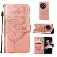 For OnePlus Ace 2 5G / 11R 5G Embossed Butterfly Leather Phone Case(Rose Gold) For OnePlus Ace 2 5G / 11R 5G Embossed Butterfly Leather Phone Case(Rose Gold)