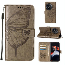 For OnePlus Ace 2 5G / 11R 5G Embossed Butterfly Leather Phone Case(Grey) For OnePlus Ace 2 5G / 11R 5G Embossed Butterfly Leather Phone Case(Grey)