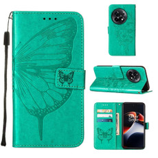 For OnePlus Ace 2 5G / 11R 5G Embossed Butterfly Leather Phone Case(Green) For OnePlus Ace 2 5G / 11R 5G Embossed Butterfly Leather Phone Case(Green)