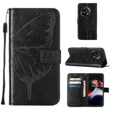 For OnePlus Ace 2 5G / 11R 5G Embossed Butterfly Leather Phone Case(Black) For OnePlus Ace 2 5G / 11R 5G Embossed Butterfly Leather Phone Case(Black)