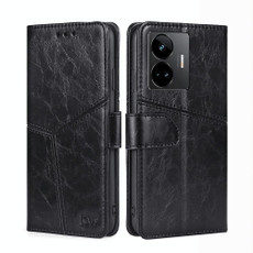 For Realme GT Neo 5 / GT3 / GT Neo 5 240W Geometric Stitching Flip Leather Phone Case(Black)