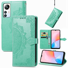For Blackview A85 Mandala Flower Embossed Leather Phone Case(Green) For Blackview A85 Mandala Flower Embossed Leather Phone Case(Green)
