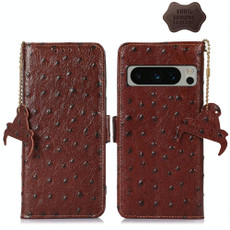 For Google Pixel 8 Pro Ostrich Pattern Genuine Leather RFID Phone Case(Coffee) For Google Pixel 8 Pro Ostrich Pattern Genuine Leather RFID Phone Case(Coffee)