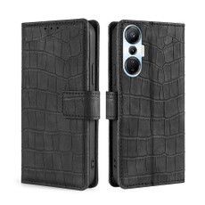 For Infinix Hot 20s Skin Feel Crocodile Magnetic Clasp Leather Phone Case(Black) For Infinix Hot 20s Skin Feel Crocodile Magnetic Clasp Leather Phone Case(Black)