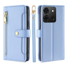 For Infinix Smart 7 Sheep Texture Cross-body Zipper Wallet Leather Phone Case(Blue) For Infinix Smart 7 Sheep Texture Cross-body Zipper Wallet Leather Phone Case(Blue)