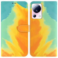 For Xiaomi 13 Lite / Civi 2 Watercolor Pattern Flip Leather Phone Case(Autumn Leaf)