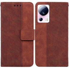 For Xiaomi 13 Lite / Civi 2 Geometric Embossed Leather Phone Case(Brown)
