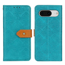 For Google Pixel 8 European Floral Embossed Copper Buckle Leather Phone Case(Blue) For Google Pixel 8 European Floral Embossed Copper Buckle Leather Phone Case(Blue)