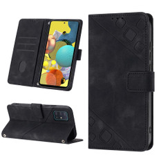 For Samsung Galaxy A51 5G / A51 JP Version Skin-feel Embossed Leather Phone Case(Black)