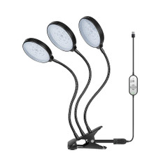 LED Plant Growth Light USB Remote Control Timing Fill Light Three Heads(Red Warm Light)