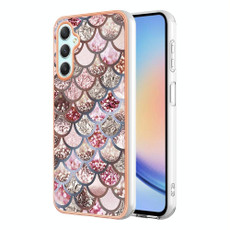 For Samsung Galaxy A24 Electroplating IMD TPU Phone Case(Pink Scales)