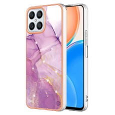 For Honor X8 4G Electroplating Marble Dual-side IMD Phone Case(Purple 001) For Honor X8 4G Electroplating Marble Dual-side IMD Phone Case(Purple 001)