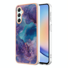 For Samsung Galaxy A24 Electroplating Marble Dual-side IMD Phone Case(Purple 016)