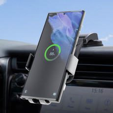 For Samsung Galaxy Z Flip4 / 3 C36 Fan Cooling Dual Coil Car Phone Holder Wireless Charger