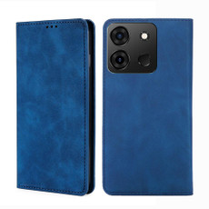 For Infinix Smart 7 Skin Feel Magnetic Horizontal Flip Leather Phone Case(Blue)