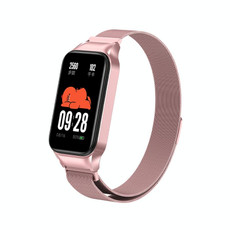 For Redmi Band 2 Milan Magnetic Metal Watch Band(Rose Pink)