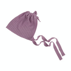Elastic Fabric Newborn Baby Cute Cap with Strap(Taro Purple)
