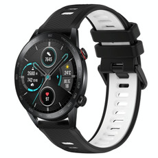 For Honor Magic Watch2 42mm 20mm Sports Two-Color Silicone Watch Band(Black+White) For Honor Magic Watch2 42mm 20mm Sports Two-Color Silicone Watch Band(Black+White)
