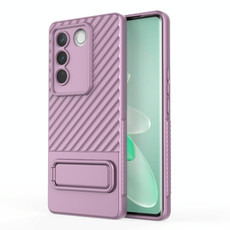 For vivo S16 Pro 5G Wavy Texture TPU Phone Case with Lens Film(Purple)