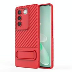 For vivo S16 Pro 5G Wavy Texture TPU Phone Case with Lens Film(Red)