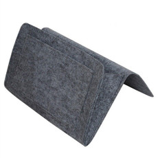 B05006 Felt Storage Bag Bedside Hanging Bag Sofa Bed Side Debris Storage Bag(Deep Gray)