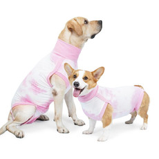 Tie-dye Dog Postoperative Clothes Easy to Put On and Take Off Pet Sterilization Clothes, Size: XL(Pink)