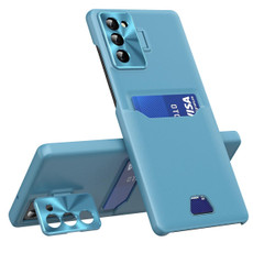 For Samsung Galaxy S23+ 5G Pure Color Invisible Lens Holder Phone Case(Lake Blue) For Samsung Galaxy S23+ 5G Pure Color Invisible Lens Holder Phone Case(Lake Blue)