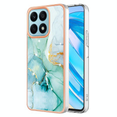 For Honor X8a Electroplating Marble Dual-side IMD Phone Case(Green 003)