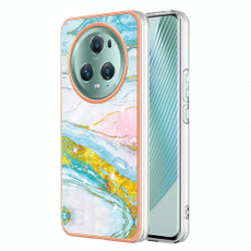 For Honor X9a/Magic5 Lite Electroplating Marble Dual-side IMD Phone Case(Green 004) For Honor X9a/Magic5 Lite Electroplating Marble Dual-side IMD Phone Case(Green 004)