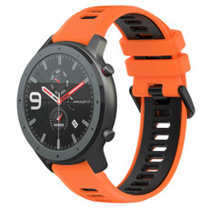 For Amazfit GTR 47mm 22MM Sports Two-Color Silicone Watch Band(Orange+Black) For Amazfit GTR 47mm 22MM Sports Two-Color Silicone Watch Band(Orange+Black)