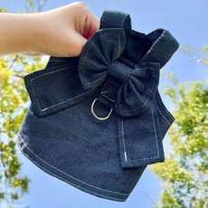 Pet Cat Denim Skirt Chest Back Leash for Dog Walking, Size: L(303)