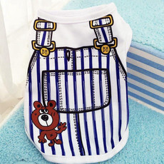 2pcs Pet Mesh Breathable Vest Spring Summer Clothes for Dogs & Cats, Size: XL(Bear Strap Dark Blue)