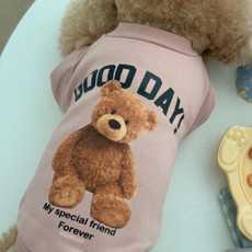 2pcs Cute Warm Pet Fleece Sweater Teddy Bear Cat Clothes, Size: XXL(Light Pink)