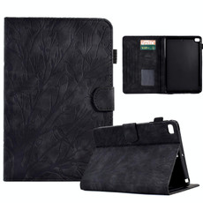 For iPad mini 1 / 2 / 3 / 4 / 5 Fortune Tree Pressure Flower PU Tablet Case with Wake-up / Sleep Function(Black)