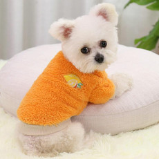 2pcs Dogs Keep Warm Two Feet Clothes Bipanda Cat Clothes, Size: L(Navel Orange)