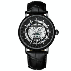 BINBOND B7872 Multifunctional Hollow Luminous Waterproof Quartz Watch, Color: Black Leather-Black-Black BINBOND B7872 Multifunctional Hollow Luminous Waterproof Quartz Watch, Color: Black Leather-Black-Black
