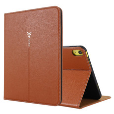 For iPad 10th Gen 10.9 2022 GEBEI Silk Texture Flip Tablet Leather Case(Brown)