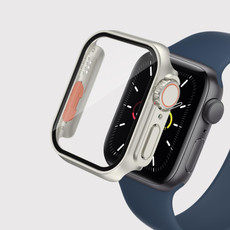 For Apple Watch Series SE 2 / 6 / SE / 5 / 4 40mm Film PC Watch Case with Detachable Button(Silver)