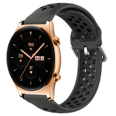 For Honor Watch GS 3 22mm Perforated Breathable Sports Silicone Watch Band(Black) For Honor Watch GS 3 22mm Perforated Breathable Sports Silicone Watch Band(Black)