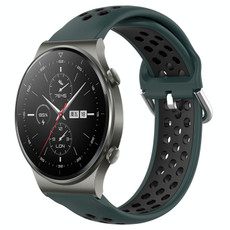 For Huawei GT2 Pro 22mm Perforated Breathable Sports Silicone Watch Band(Olive Green+Black) For Huawei GT2 Pro 22mm Perforated Breathable Sports Silicone Watch Band(Olive Green+Black)